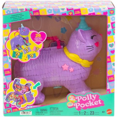 Mattel JFT90 Polly Pocket Gattino delle Feste pignatta con Ruota panoramica 2 Bambole Cuccioli e 23 Accessori