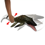 Mattel JCH00 Jurassic World Rebirth Mosasauro Morso Letale snodato con enormi fauci e mini dilofosauro