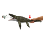 Mattel JCH00 Jurassic World Rebirth Mosasauro Morso Letale snodato con enormi fauci e mini dilofosauro