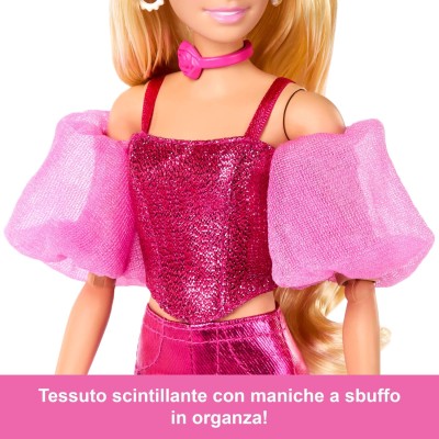Mattel JFP40 Barbie Deluxe Style n. 5 con abito rosa metallizzato