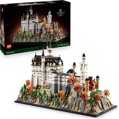 LEGO Architecture 21063 Castello di Neuschwanstein Kit di Modellismo con Torri Cortile e Interni Ricchi di Dettagli