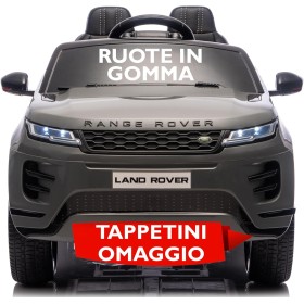 Auto Elettrica Macchina per Bambini 12V Range Rover Evoque con Ruote in Gomma e Tappetini Omaggio