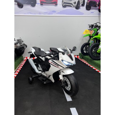 Moto elettrica per bambini Honda CBR 1000 12V Nuovo da Esposizione Bianco