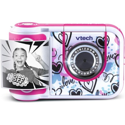 VTech 549159 Kidizoom Printcam Rosa Macchina Fotografica Istantanea con 40+ Effetti Speciali Carta Termica 5MP
