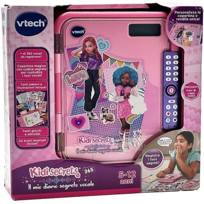 VTech 581907 KidiSecrets 365 Il Mio Diario Segreto Vocale Interattivo con Registratore Vocale Schermo LCD e Codice Segreto