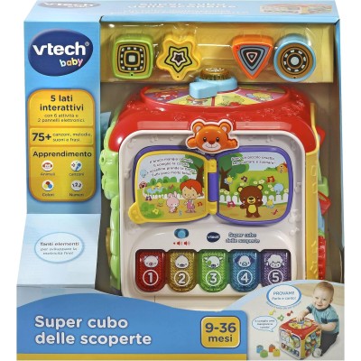 VTech 183407 Super Cubo delle Scoperte Cubo con Giochi Educativi con Forme e Pianoforte