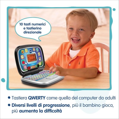 VTech 196369 Bit Smart Computer Rosa Interattivo con Mouse ed Effetti Luminosi Comoda Maniglia con Animali e Forme
