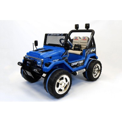 Mondial Toys Auto ELETTRICA 12V Drifter per Bambini 2 POSTI con Telecomando Sedile in Pelle Full Optional Blu