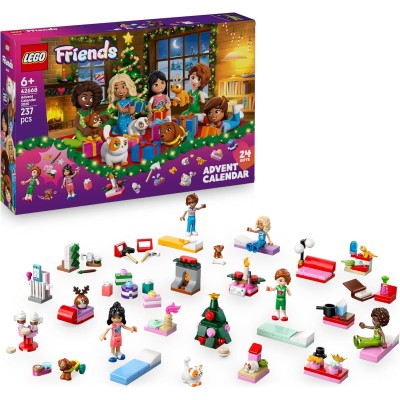 LEGO Friends 42668 Calendario dell'Avvento 2025 Conto alla Rovescia con 24 Sorprese tra cui 5 Minifigure e 5 Animali