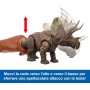 Mattel JGB93 Jurassic World La Rinascita Predatori Giganti Eotriceratopo con 2 attacchi furiosi attivati dalla coda