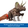 Mattel JGB93 Jurassic World La Rinascita Predatori Giganti Eotriceratopo con 2 attacchi furiosi attivati dalla coda