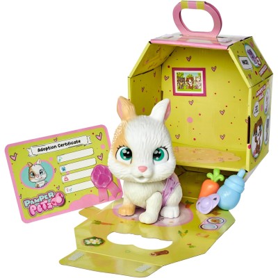 Simba 105953052 Pamper Petz Coniglietto beve e bagna con pannolino zampina gender reveal e 3 accessori