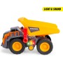 Simba 203725013 Dickie Toys Camion ribaltabile Volvo Power Dump 30cm con ruota libera controllo leva luci e suoni