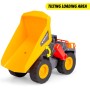 Simba 203725013 Dickie Toys Camion ribaltabile Volvo Power Dump 30cm con ruota libera controllo leva luci e suoni