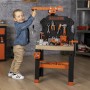Smoby 7600360741 Black & Decker Stabilito Tavolo da Lavoro Bricolo Builder con Gru 87 Accessori e tante aree di stoccaggio