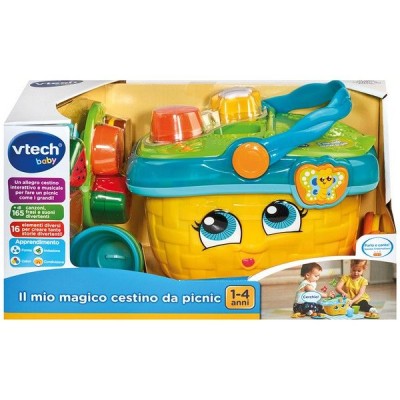 VTech 603669 Il Mio Magico Cestino da Picnic Cestino con Giochi Educativi con Forme e Tante attività