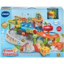 VTech 512707 Vroom Vroom Go Il Mio Primo Garage Interattivo Garage Parlante con Veicolo per Rimorchio e 9 Zone Magiche