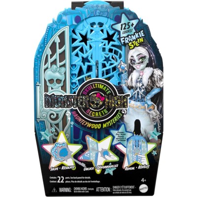 Mattel JBG81 Monster High I Misteri di Hauntlywood Frankie Stein con abiti guardaroba e 19 accessori glamour