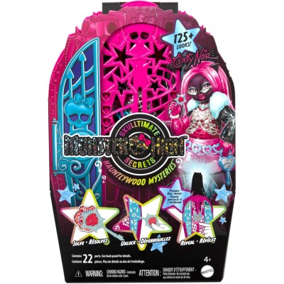 Mattel JBG82 Monster High I Misteri di Hauntlywood Catty Noir con abiti guardaroba e 19 accessori glamour