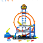 Mattel JBM74 Hot Wheels Mega Garage Pista con 3 Livelli di Gioco e 2 Loop macchinina ed Elicottero