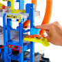 Mattel JBM74 Hot Wheels Mega Garage Pista con 3 Livelli di Gioco e 2 Loop macchinina ed Elicottero