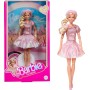 Mattel JBJ53 Barbie The Movie Margot Robbie con camicetta e gonna tutù rosa capelli acconciati e gioielli coordinati