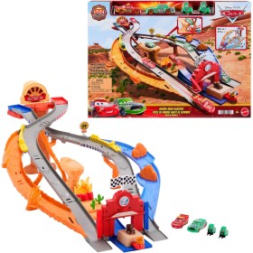 Mattel JFL57 CARS Sfreccia e Soccorri Circuito per Soccorso Stradale con McQueen Chicks Hicks e 2 veicoli di Pitty Mattel JFL57 CARS Sfreccia e Soccorri Circuito per Soccorso Stradale con McQueen Chicks Hicks e 2 veicoli di Pitty