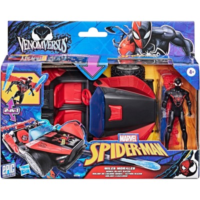 Hasbro G0736 Marvel Spider-Man VenomVersus Action Figure con Auto Miles Morales Remix Blast Racer