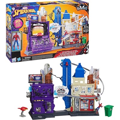 Hasbro G0737 Marvel Spider-Man VenomVersus playset Ultimate Webcity con rampa e lancia-ragnatele per acrobazie