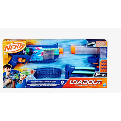 Hasbro G1824 NERF Loadout Cyberlight Ghost lanciatore e 24 colpi N1
