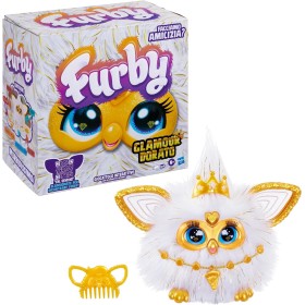 Hasbro G1938 Furby Gold Glam Peluche interattivo che si muove prla e canta - versione italiana Hasbro G1938 Furby Gold Glam Peluche interattivo che si muove prla e canta - versione italiana