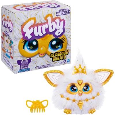 Hasbro G1938 Furby Gold Glam Peluche interattivo che si muove prla e canta - versione italiana