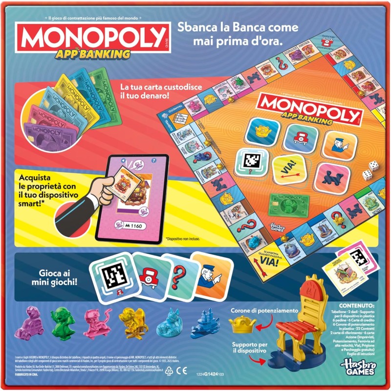 Monopoly Classico Italiano Edizione Città di Monopoli - Gioco da Tavolo per 2-6 Persone, Adulti e Bambini, Età 8 Monopoly Classico Italiano Edizione Città di Monopoli - Gioco da Tavolo per 2-6 Persone, Adulti e Bambini, Età 8
