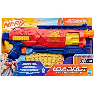 Hasbro G1759 Nerf Loadout Shadowspeed Recon Blaster e 14 dardi N1