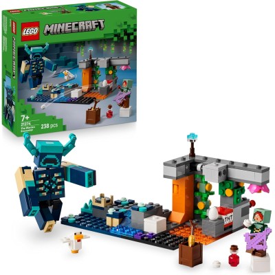 LEGO Minecraft 21274 L’Incontro con il Sorvegliante con Minifigure Mob e Funzione TNT di Caduta Massi