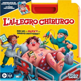 Hasbro G0951 L'Allegro Chirurgo Gioco da Tavolo Elettronico con Valigetta Tutto in Uno per 1 o Più Giocatori