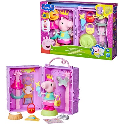Hasbro G1017 Peppa Pig Guardaroba di Peppa con Action Figure di Peppa 14 Accessori e Sticker