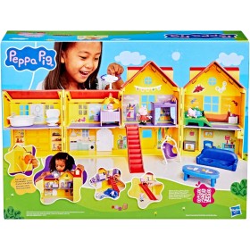 Hasbro G05085L0 Peppa Pig - La Grande casa di Peppa con 3 bambole 11 accessori e adesivi Hasbro G05085L0 Peppa Pig - La Grande casa di Peppa con 3 bambole 11 accessori e adesivi