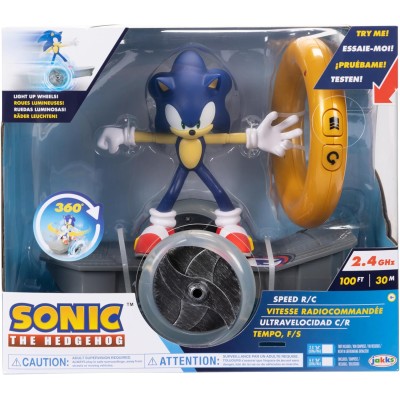 Jakks Pacific 417014 Sonic The Hedgehog - Sonic Speed RC con ruote che si illuminano