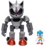 Jakks Pacific 429844 Sonic The Hedgehog – Set Mecha Sonic da 20cm Articolato con Luci e Figura di Sonic
