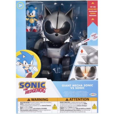 Jakks Pacific 429844 Sonic The Hedgehog – Set Mecha Sonic da 20cm Articolato con Luci e Figura di Sonic