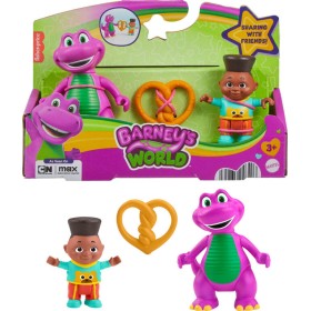 Mattel HYG97 Barney's World - Barney alto 8cm e David con accessori Mattel HYG97 Barney's World - Barney alto 8cm e David con accessori
