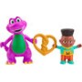 Mattel HYG97 Barney's World - Barney alto 8cm e David con accessori