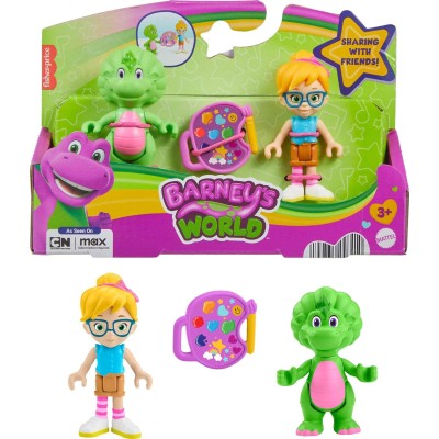 Mattel HYG98 Barney's World -Baby Bop da 8cm con Vivie e accessorio