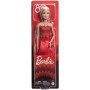 Barbie 80° Anniversario bambola bionda celebrativa in abito rosso rubino JGX09