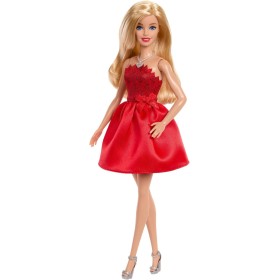Barbie 80° Anniversario bambola bionda celebrativa in abito rosso rubino JGD25 Barbie 80° Anniversario bambola bionda celebrativa in abito rosso rubino JGD25
