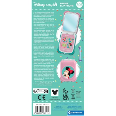 Clementoni 17515 Clementoni Disney Baby - Minnie Flip Phone Telefono Centro attività con 4 Tasti con Luci e Suoni