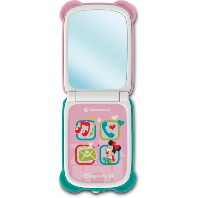Clementoni 17515 Clementoni Disney Baby - Minnie Flip Phone Telefono Centro attività con 4 Tasti con Luci e Suoni