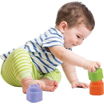 Clementoni 17989 Clemmy Set 20 Mattoncini 100% Igienici e Lavabili per Sviluppare Manualità Percezione Visiva