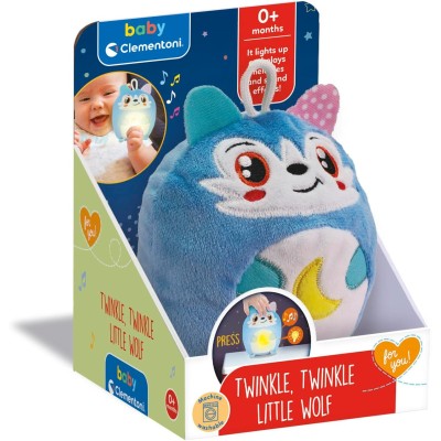 Clementoni 17554 Twinkle Twinkle Little Wolf Luce Notturna con Luci e Suoni Rilassanti